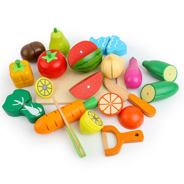 EcoToys ChefPal - Haz que cocinar sea mágico | Set de frutas y verduras de madera para niños